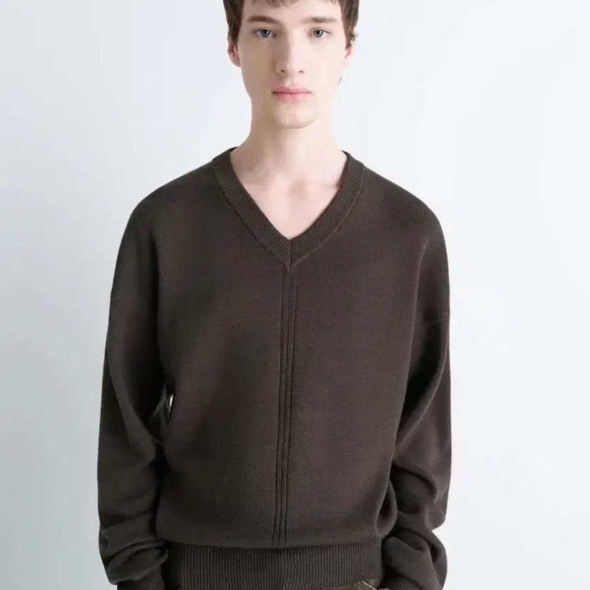 [BUNJANG] Lemaire Cropped V-Neck Sweater / 르메르 크롭  V넥 스웨터