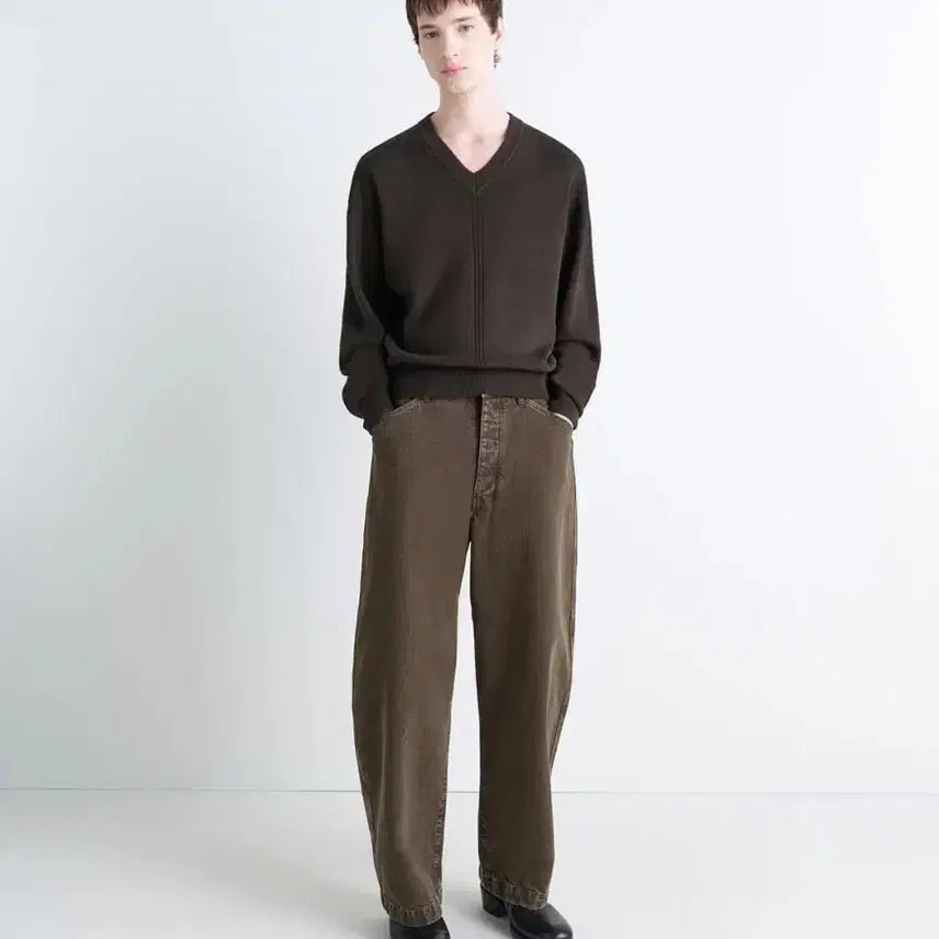 [BUNJANG] Lemaire Cropped V-Neck Sweater / 르메르 크롭  V넥 스웨터
