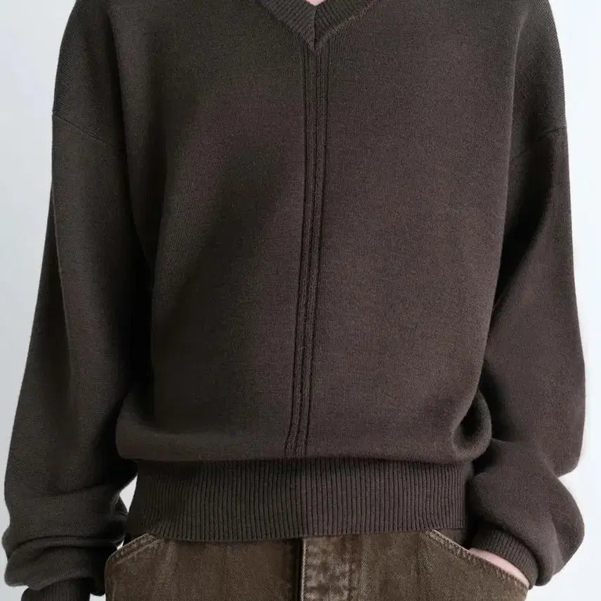 [BUNJANG] Lemaire Cropped V-Neck Sweater / 르메르 크롭  V넥 스웨터