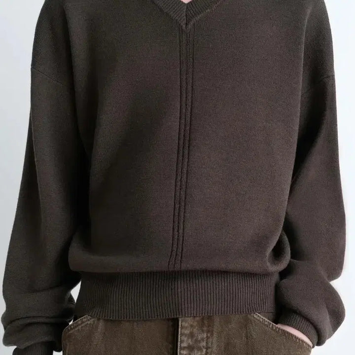 [BUNJANG] Lemaire Cropped V-Neck Sweater / 르메르 크롭  V넥 스웨터