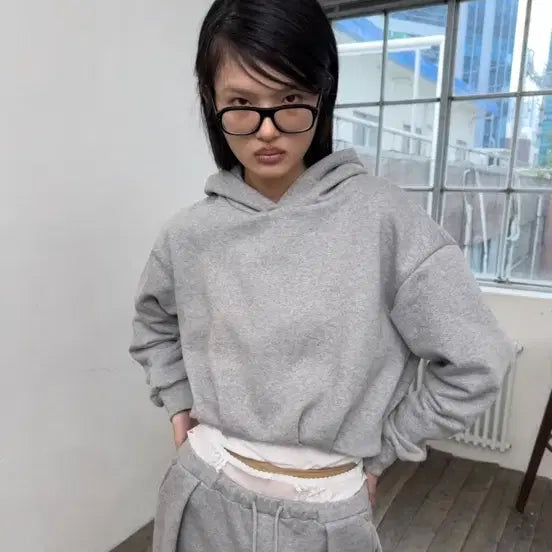[SOLD OUT] 새상품 | 포르테나 핀턱 벌룬 스웻 후드 (그레이)