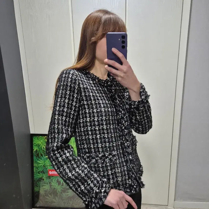 [BUNJANG] Black Lady Tweed Jacket / (세일)빈티지 블랙레이디 트위드 자켓