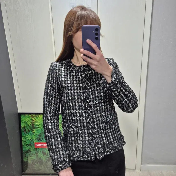 [BUNJANG] Black Lady Tweed Jacket / (세일)빈티지 블랙레이디 트위드 자켓