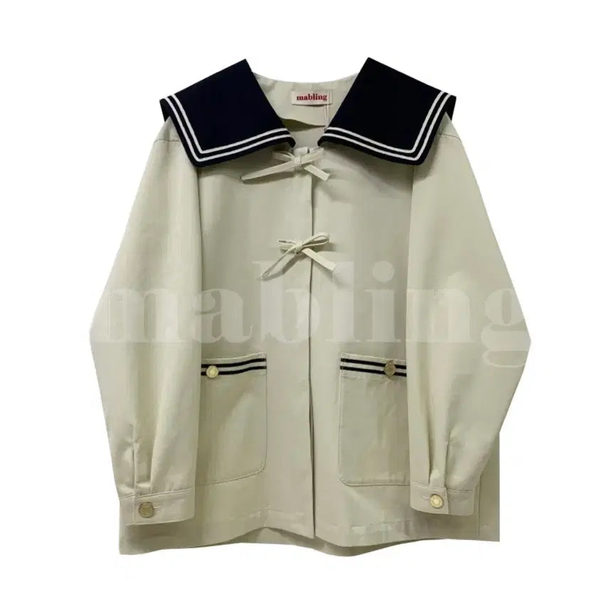 [SOLD OUT] 마블링 세일러 자켓 아이보리