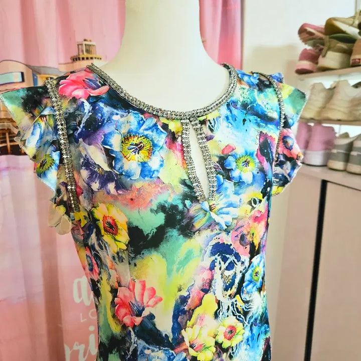 [BUNJANG] Self-Made Watercolor Stone Dress / 자체제작 수체화 스톤 원피스
