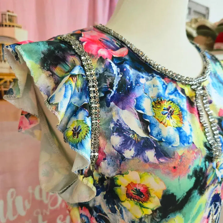 [BUNJANG] Self-Made Watercolor Stone Dress / 자체제작 수체화 스톤 원피스