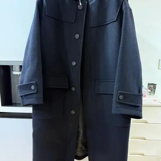 [BUNJANG] Seven Figures Dark Navy Oversized Wool Blend Coat (M) / 5/26까지 남자코트 새제품 디자이너브랜드 세븐피겨스