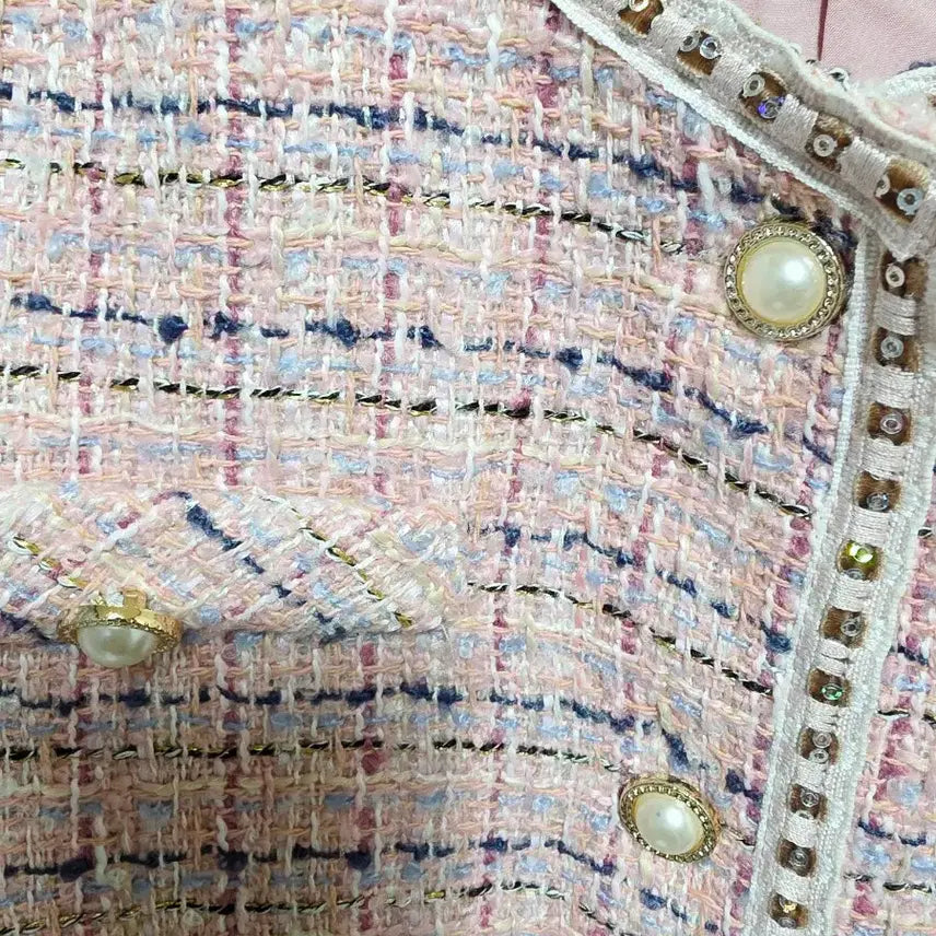 [BUNJANG] Ritachen Pink Tweed Jacket / Ritachen 핑크 트위드 자켓