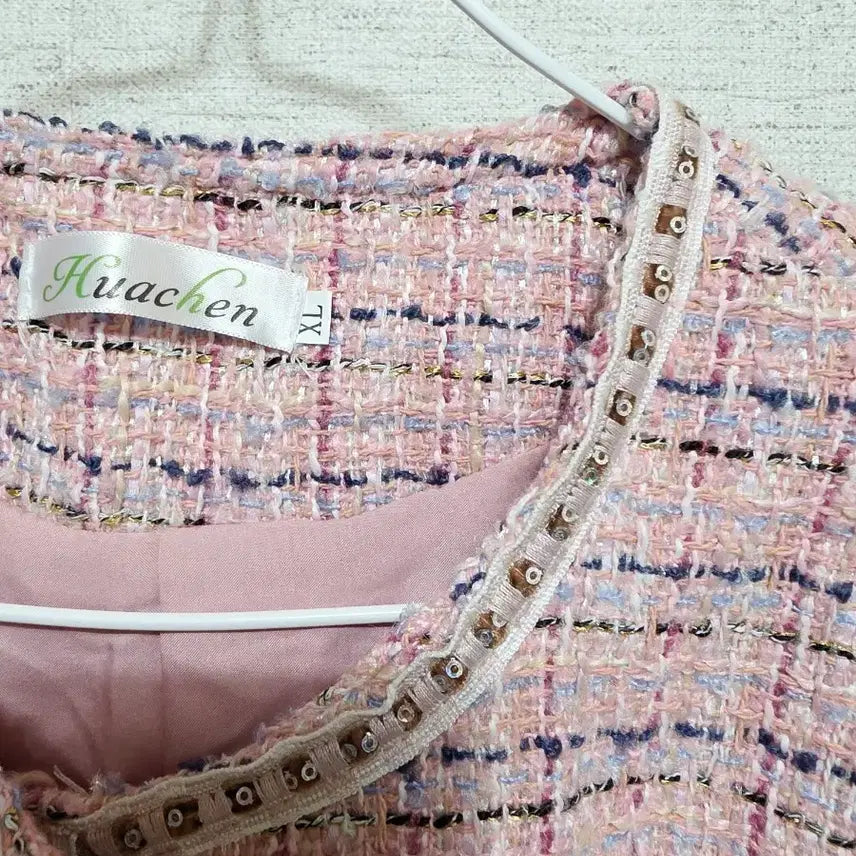 [BUNJANG] Ritachen Pink Tweed Jacket / Ritachen 핑크 트위드 자켓