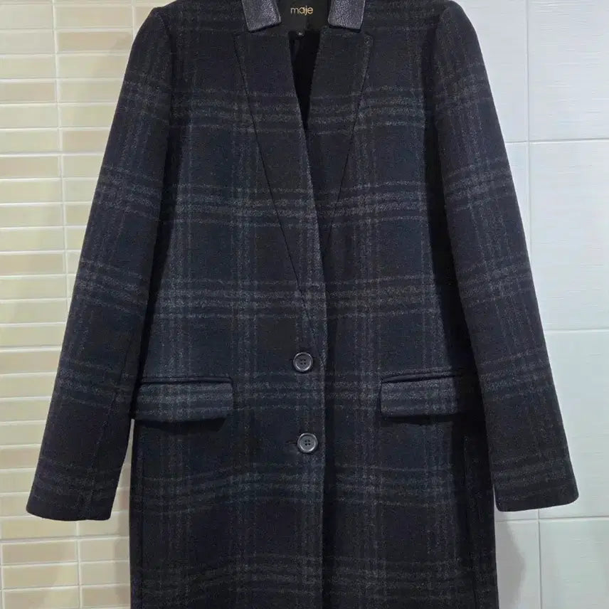 [BUNJANG] Maje Check Coat / 마쥬 체크 코트