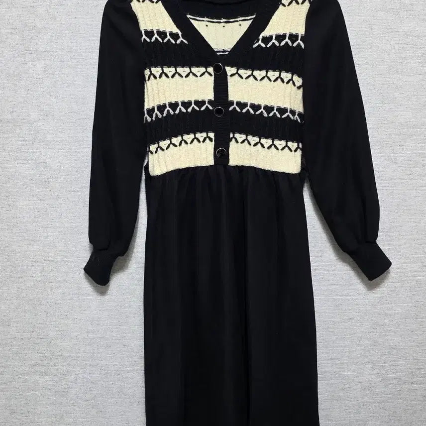 [BUNJANG] MIL STUDIO Black Knit Long Dress / MIL STUDIO 블랙 니트 롱 원피스