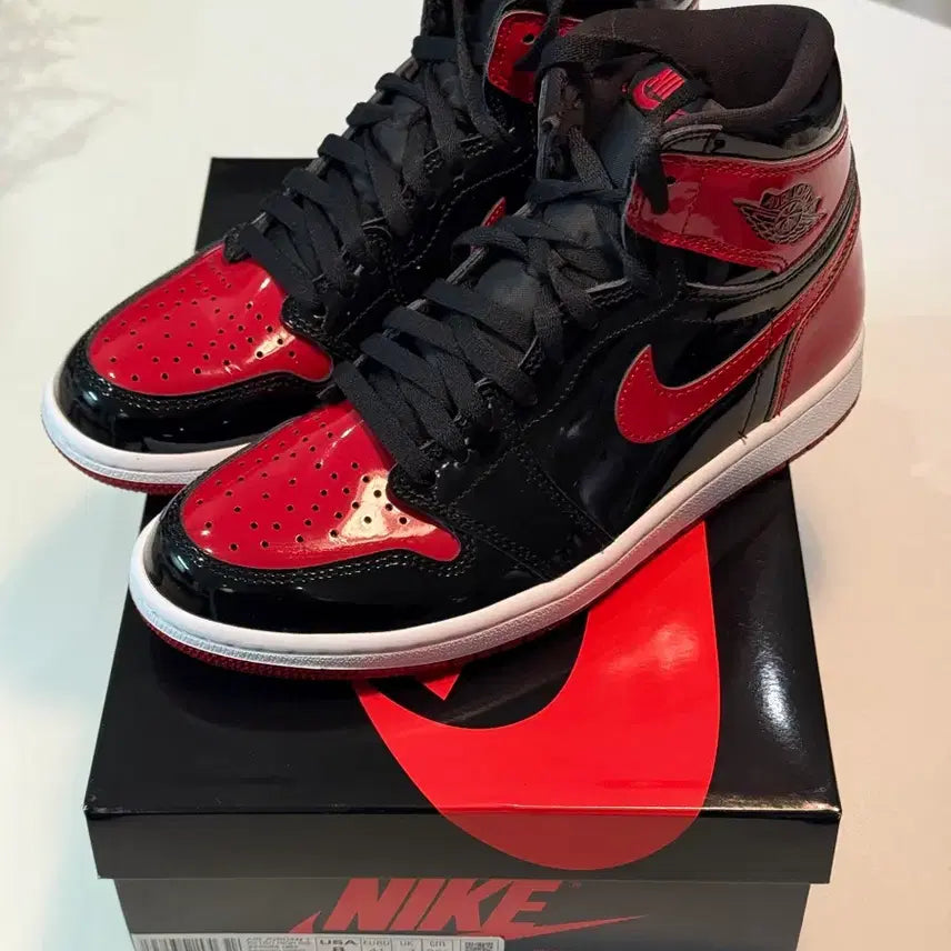 [BUNJANG] Jordan 1 Retro High OG Patent Bred (Size 260) - Used / [260] 조던 1 레트로 하이 OG 페이턴트 브레드