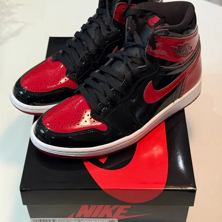 [BUNJANG] Jordan 1 Retro High OG Patent Bred (Size 260) - Used / [260] 조던 1 레트로 하이 OG 페이턴트 브레드