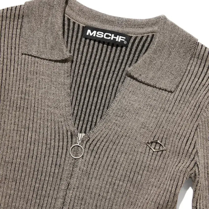 [BUNJANG] MSCHIEF Knitted Two-Tone Zip-Up Cardigan / 미스치프 MSCHIEF 니티드 투톤 집업 가디건