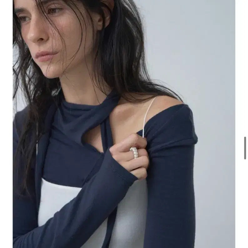 [BUNJANG] Verso Asymmetric Wool Scarf Neck Top / (새상품)베르소 Asymmetric Wool Scarf neck Top