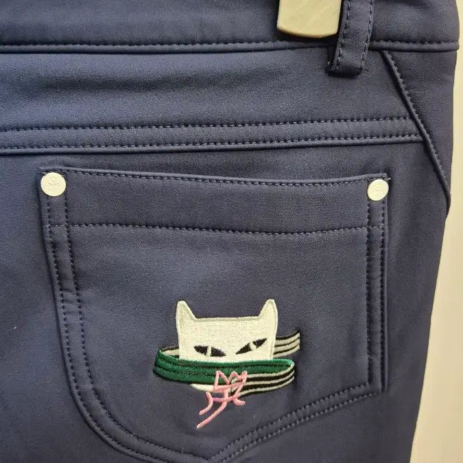 [BUNJANG] Castelbajac Navy Cat Character Pants / 카스텔바작 네이비 고양이 캐릭터 바지