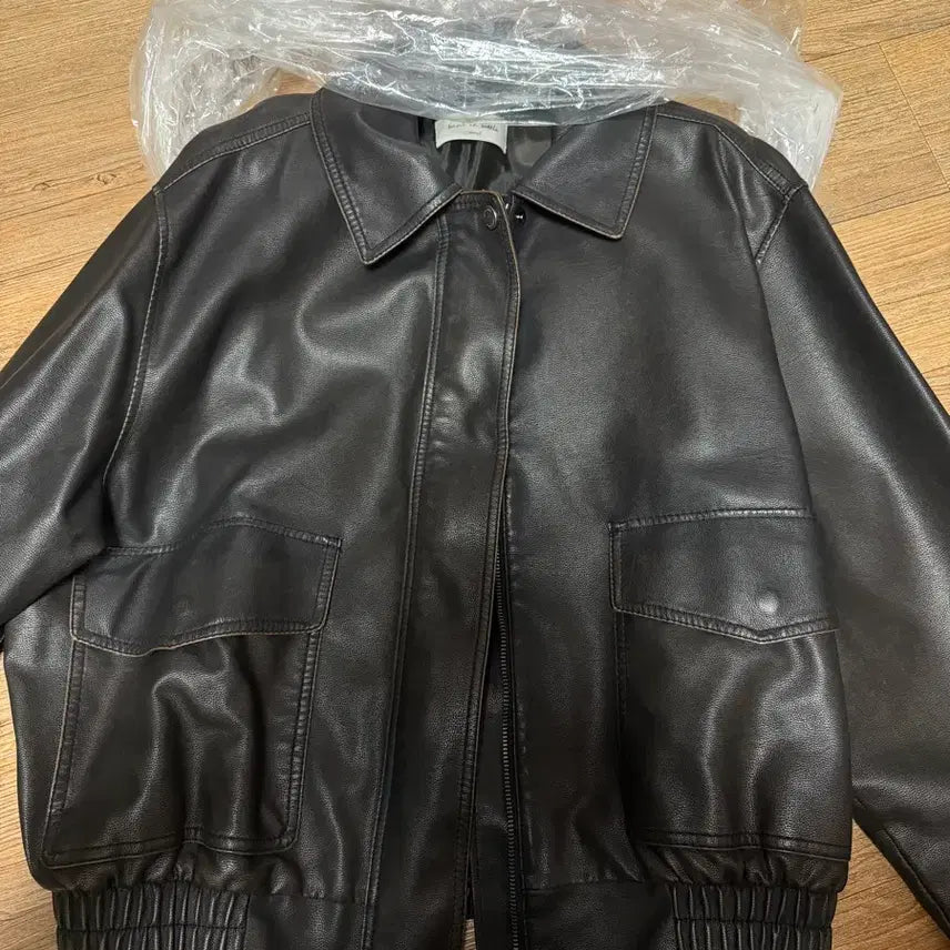 [BUNJANG] Basil In Bottle Brown Leather Jacket / 바질인보틀 보세 레더자켓 브라운