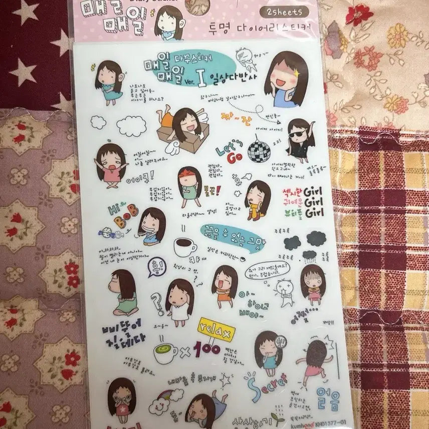 [BUNJANG] Vintage Transparent Diary Stickers Set / 고전 투명 다이어리 스티커
