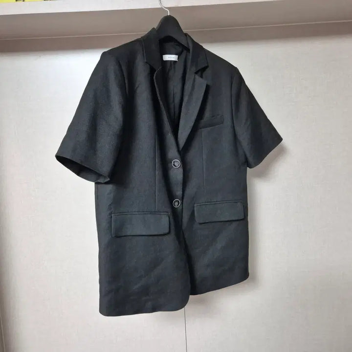 [BUNJANG] Moani Linen Two-Button Short Sleeve Jacket / 모아니 투버튼 린넨 반팔 자켓
