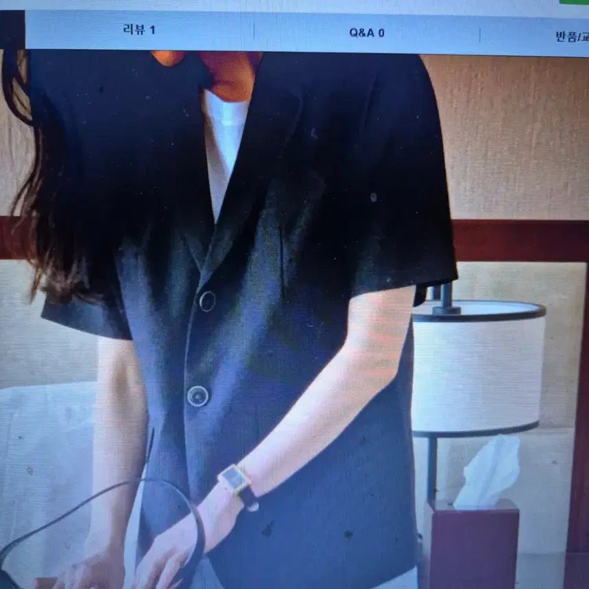 [BUNJANG] Moani Linen Two-Button Short Sleeve Jacket / 모아니 투버튼 린넨 반팔 자켓