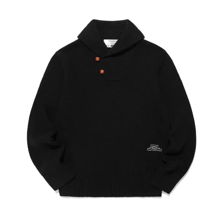 [BUNJANG] NICE GHOST CLUB FFATS Swaal Cara Knit Black / 나이스고스트클럽 ffats 스왈 카라 니트 블랙