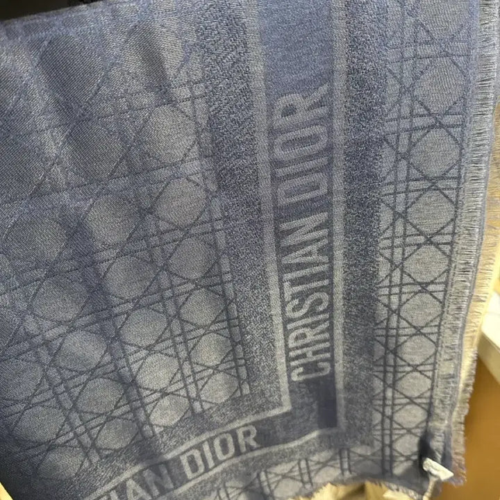 [BUNJANG] Dior Oblique Jacquard Shawl Navy / 디올 오블리크 자카드 숄 네이비