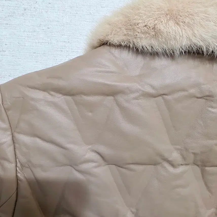 [BUNJANG] Mink Fur Collar Leather Jacket / 밍크퍼 칼라  레더 자켓