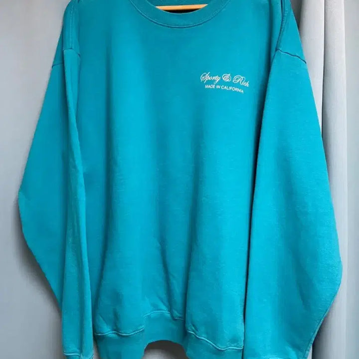 [BUNJANG] Sporty &amp; Rich Teal Sweatshirt / Sporty &amp; Rich 스포티앤리치 맨투맨 청록