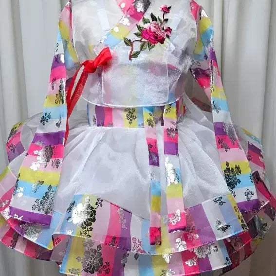 [BUNJANG] Sae-dong Hanbok Costume / 색동 한복.  장구. 난타북.  무대의상. 시스루. 몸판1겹.