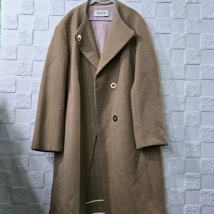[BUNJANG] MINE Brown Long Coat / MINE 마인 브라운 롱 코트 하객룩 출근룩 입학식