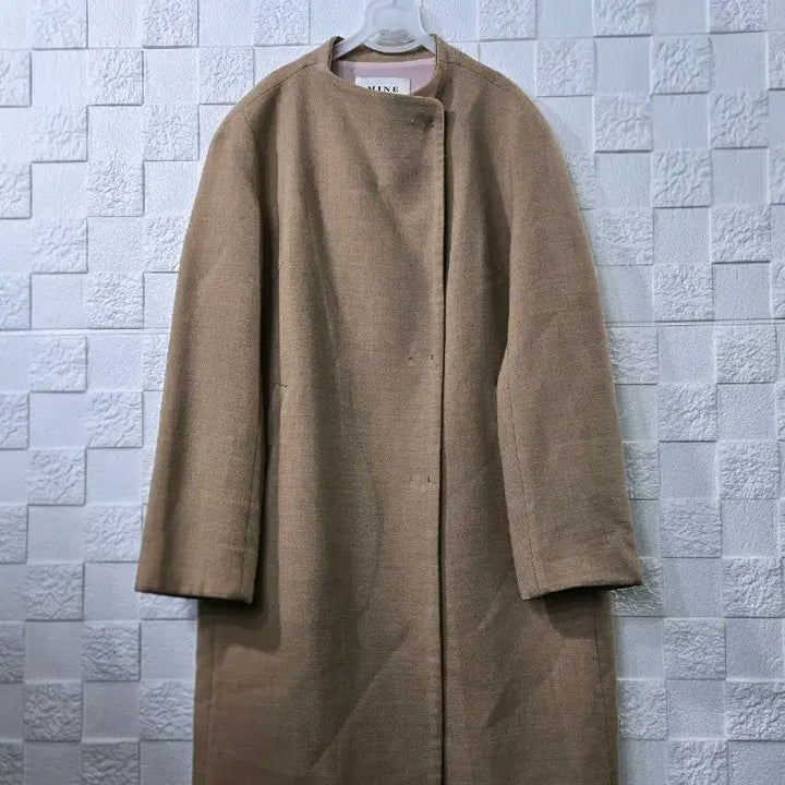 [BUNJANG] MINE Brown Long Coat / MINE 마인 브라운 롱 코트 하객룩 출근룩 입학식