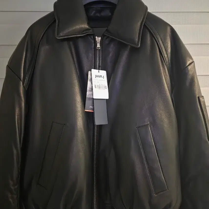[BUNJANG] Junji 389 Leather Goose Down Jacket / 준지 389 레더 구스다운 24fw 48 새상품 가죽 구스 레더패딩