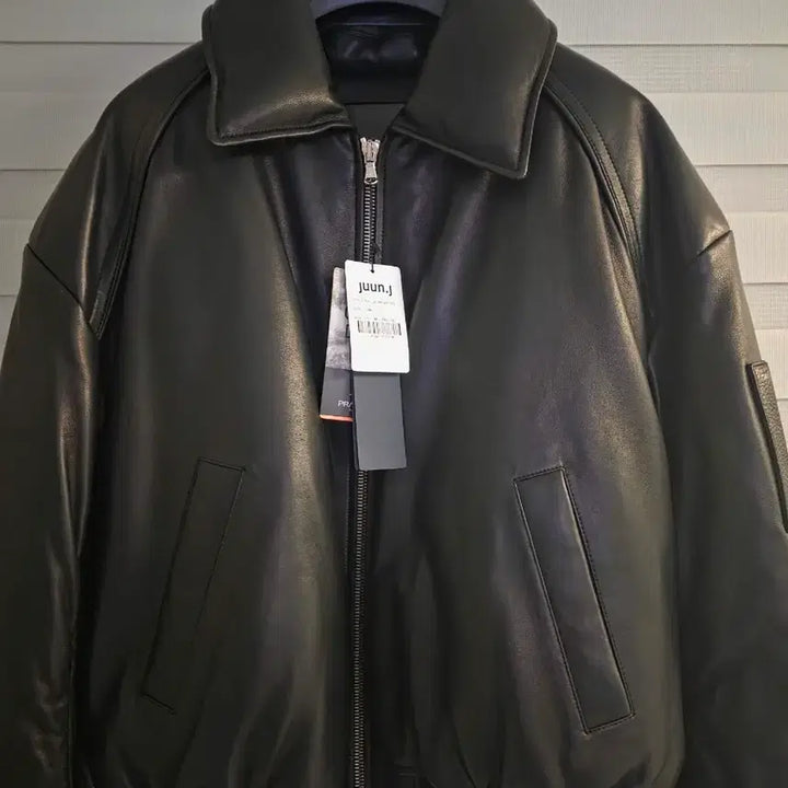[BUNJANG] Junji 389 Leather Goose Down Jacket / 준지 389 레더 구스다운 24fw 48 새상품 가죽 구스 레더패딩