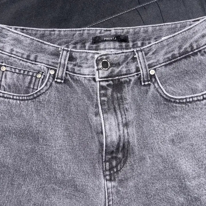 [BUNJANG] FrostJ Black Denim Jeans / 이삿짐정리)프로스트제이 흑청 데미지 스트레이트 데님 팬츠 청바지