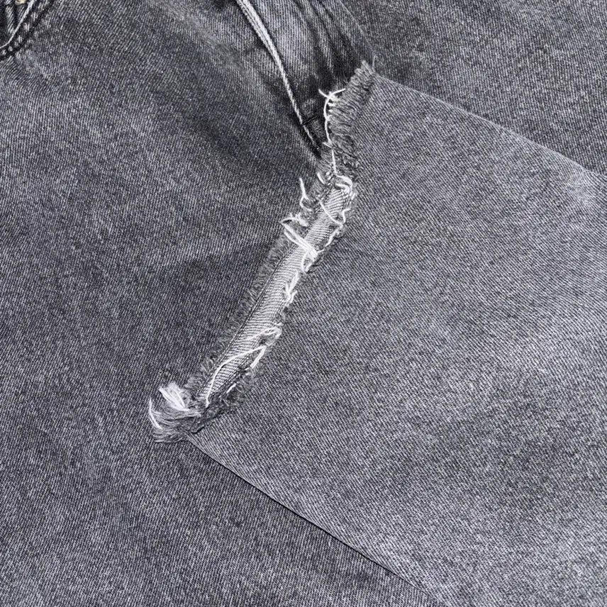 [BUNJANG] FrostJ Black Denim Jeans / 이삿짐정리)프로스트제이 흑청 데미지 스트레이트 데님 팬츠 청바지