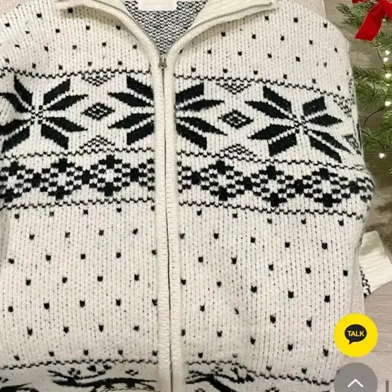 [BUNJANG] Urban Tino Snow Knit Zip-Up / 어반티노/스노우 눈꽃 니트 집업
