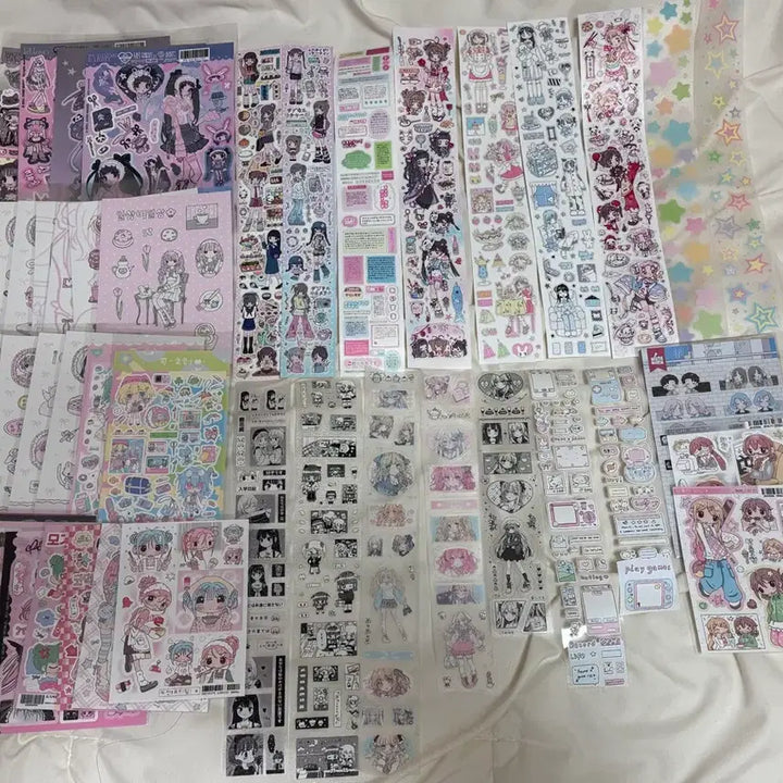 [BUNJANG] DIY Sticker Bundle Set / (가격인하) 다꾸스티커 45종 폴꾸 마테띵 페어 통판 키스컷 소녀 배경지