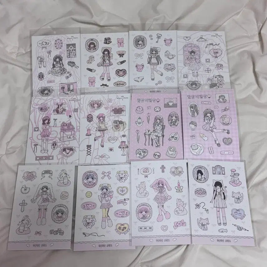 [BUNJANG] DIY Sticker Bundle Set / (가격인하) 다꾸스티커 45종 폴꾸 마테띵 페어 통판 키스컷 소녀 배경지