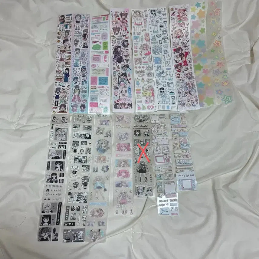 [BUNJANG] DIY Sticker Bundle Set / (가격인하) 다꾸스티커 45종 폴꾸 마테띵 페어 통판 키스컷 소녀 배경지