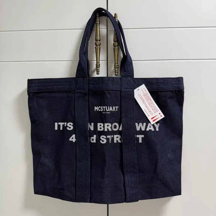 [BUNJANG] MCSTUART Denim Shoulder Bag / 새상품)맥스튜어트 뉴욕 데님 숄더백 에코백 토트백 가방 MCSTUART