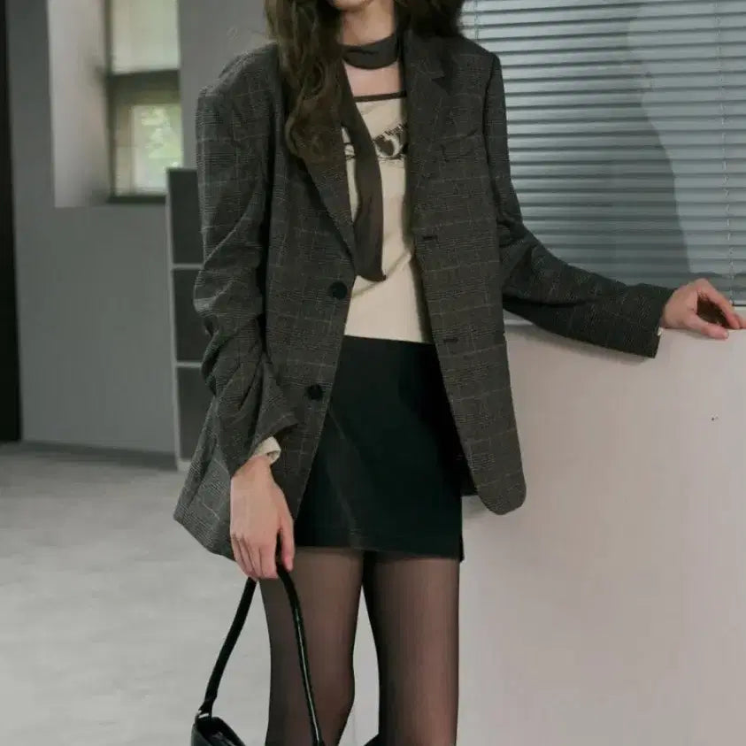 [BUNJANG] Leather Square Neck Tie Scarf T-shirt / 레더리 스퀘어넥 타이 스카프 티셔츠