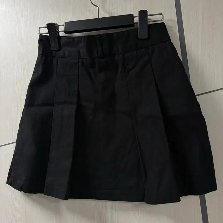 [BUNJANG] Unbranded Black Pleated Mini Skirt S / 코튼 블랙 플리츠 미니스커트 S
