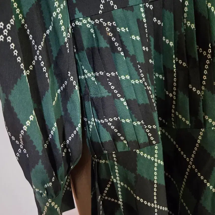 [BUNJANG] Egoist Argyle Check Long Dress (Size 66) / 에고이스트 아가일 체크 롱 원피스 (66)