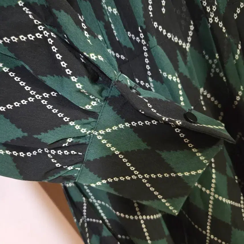[BUNJANG] Egoist Argyle Check Long Dress (Size 66) / 에고이스트 아가일 체크 롱 원피스 (66)