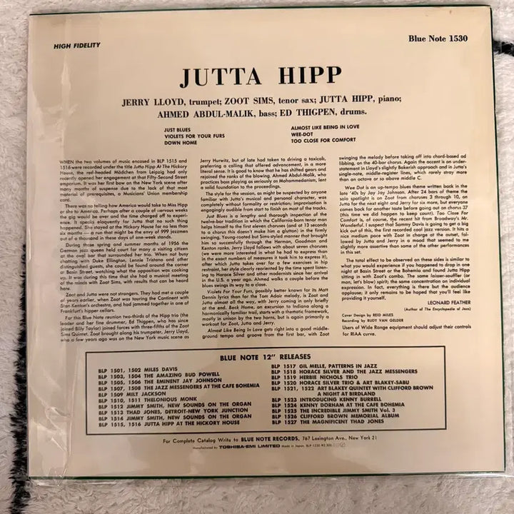 [BUNJANG] Blue Note BLP 1530 Jutta Hipp with Zoot Sims LP (Mono) / 블루노트 BLP 1530 Jutta Hipp with Zoot Sims
