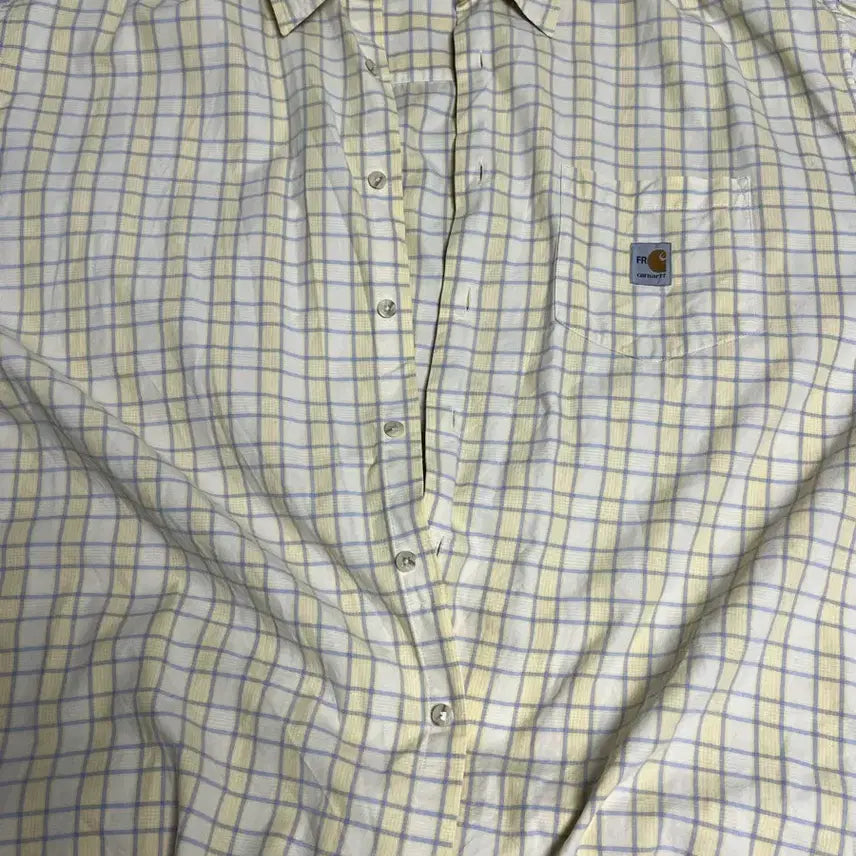 [BUNJANG] Carhartt FR Checkered Short Sleeve Shirt / 칼하트 FR 반팔 체크셔츠