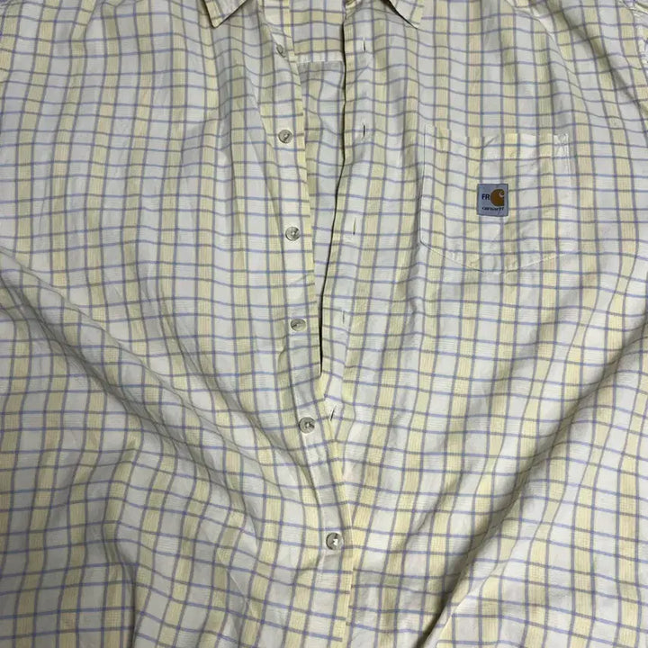 [BUNJANG] Carhartt FR Checkered Short Sleeve Shirt / 칼하트 FR 반팔 체크셔츠