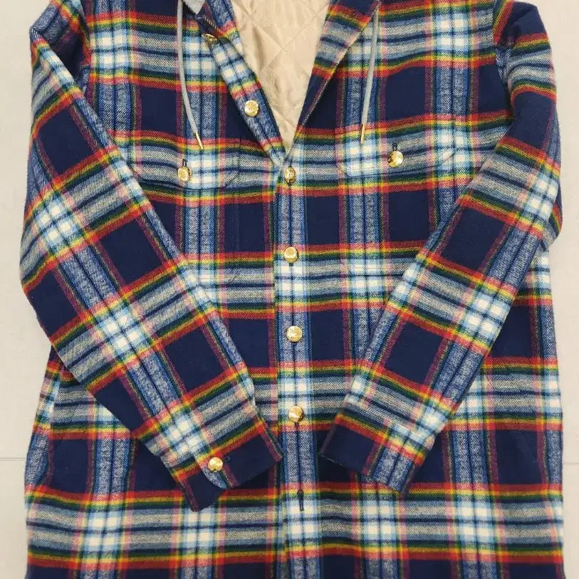 [BUNJANG] Celine Quilted Check Shirt Jacket / 셀린느 후드 퀼팅 체크 셔츠 자켓