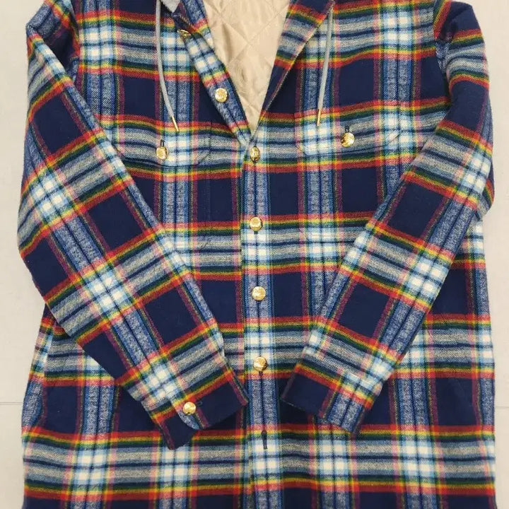 [BUNJANG] Celine Quilted Check Shirt Jacket / 셀린느 후드 퀼팅 체크 셔츠 자켓