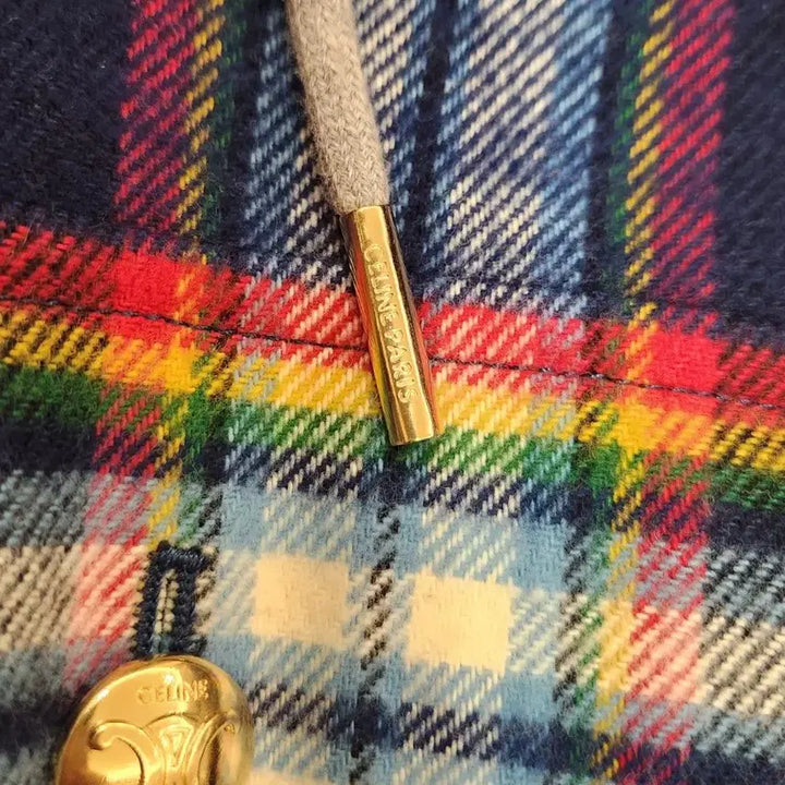 [BUNJANG] Celine Quilted Check Shirt Jacket / 셀린느 후드 퀼팅 체크 셔츠 자켓